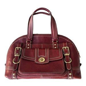 Coach Miranda Hamptons Large Leather Dome Bordeaux Burgundy Vintage Satchel